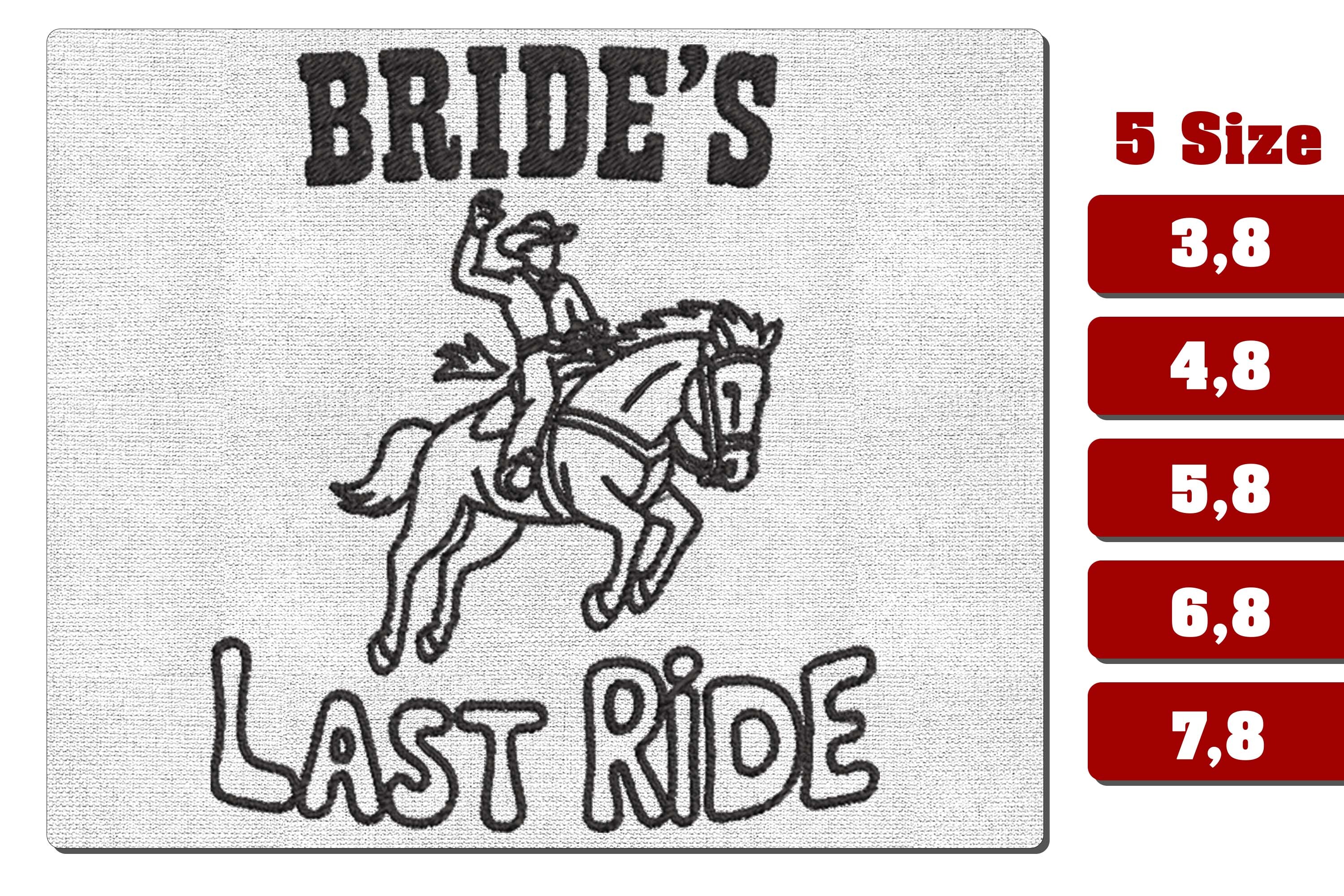 Bride's Last Ride Western Embroidery