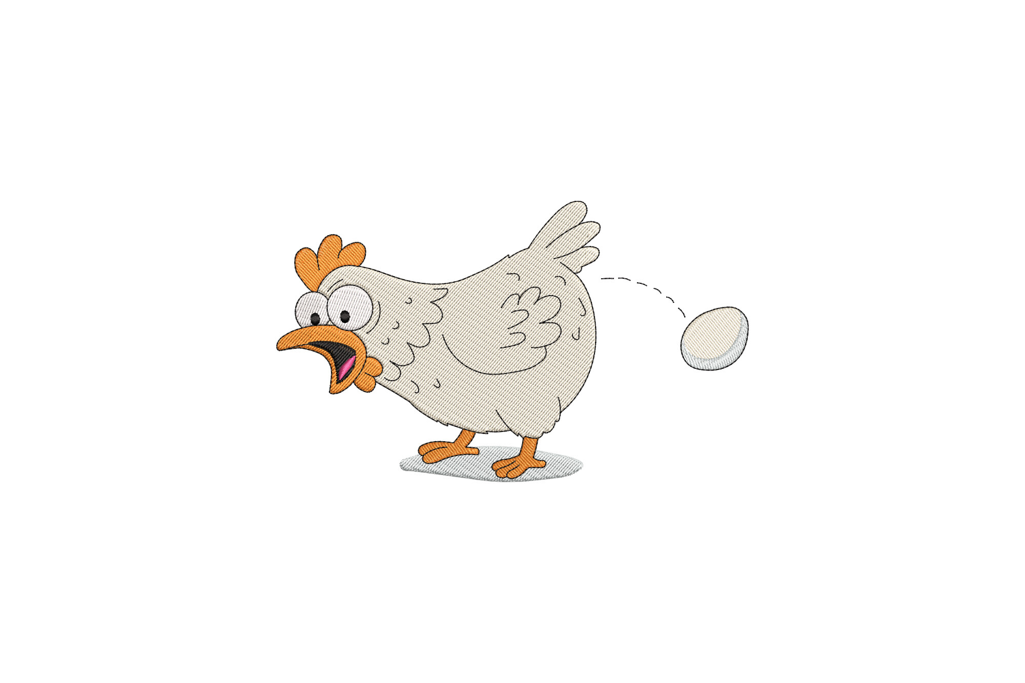 Chicken Laying an Egg