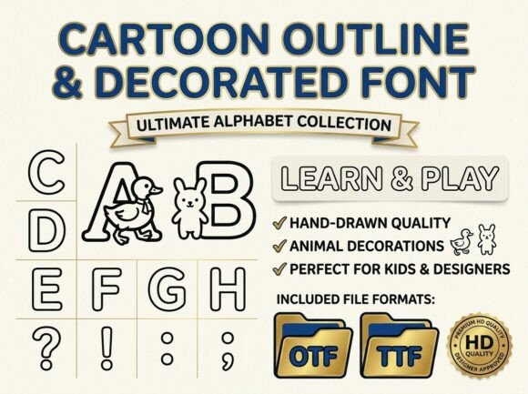 Clara’s Animal Parade Font PNG with transparent background - Preview 2