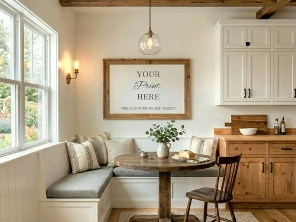 Cozy Farmhouse Kitchen Horizontal Frame Graphic Frames & Posters By Mockups Of Imaginations
