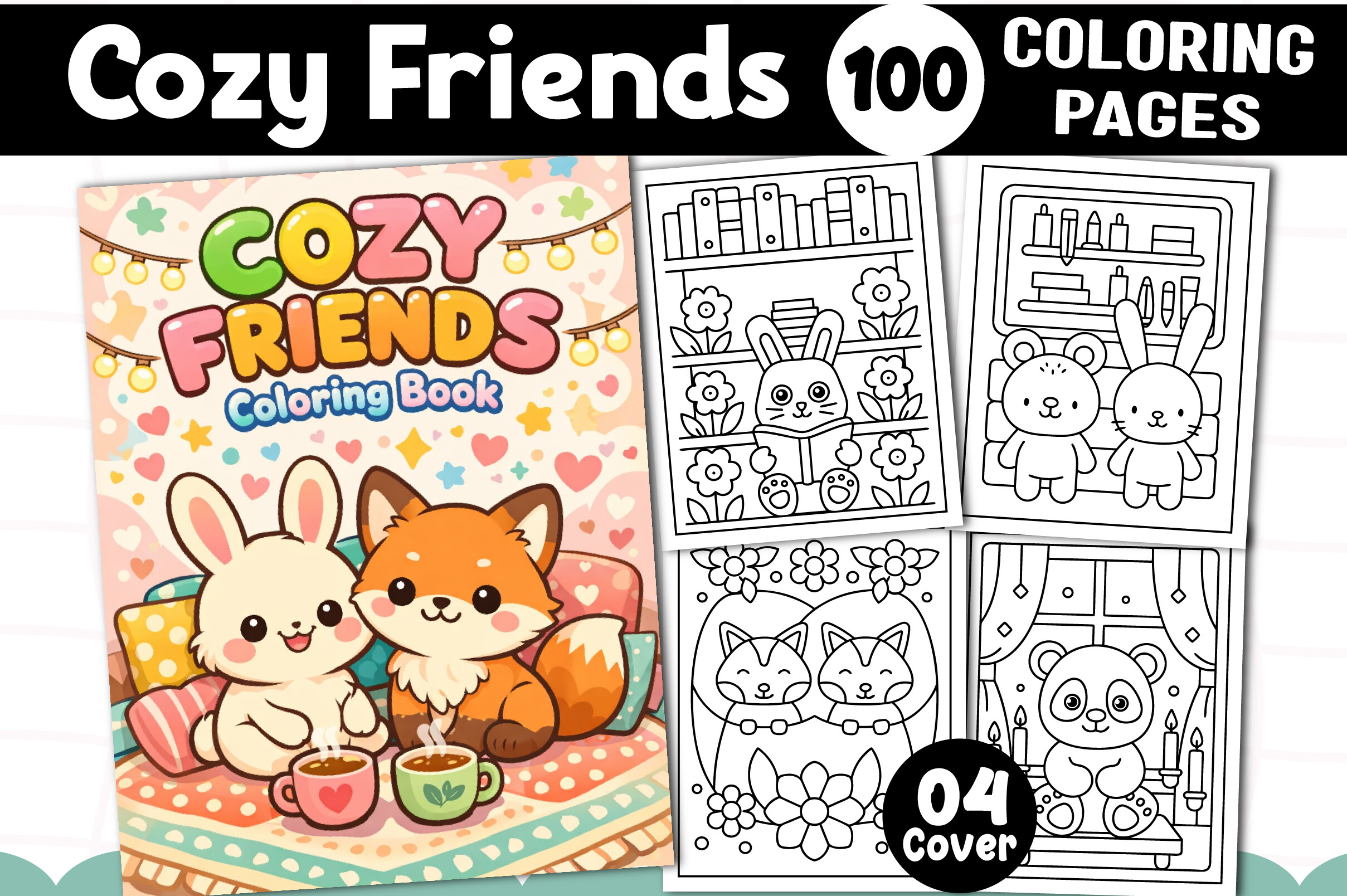 Cozy Friends Coloring Pages for Kids