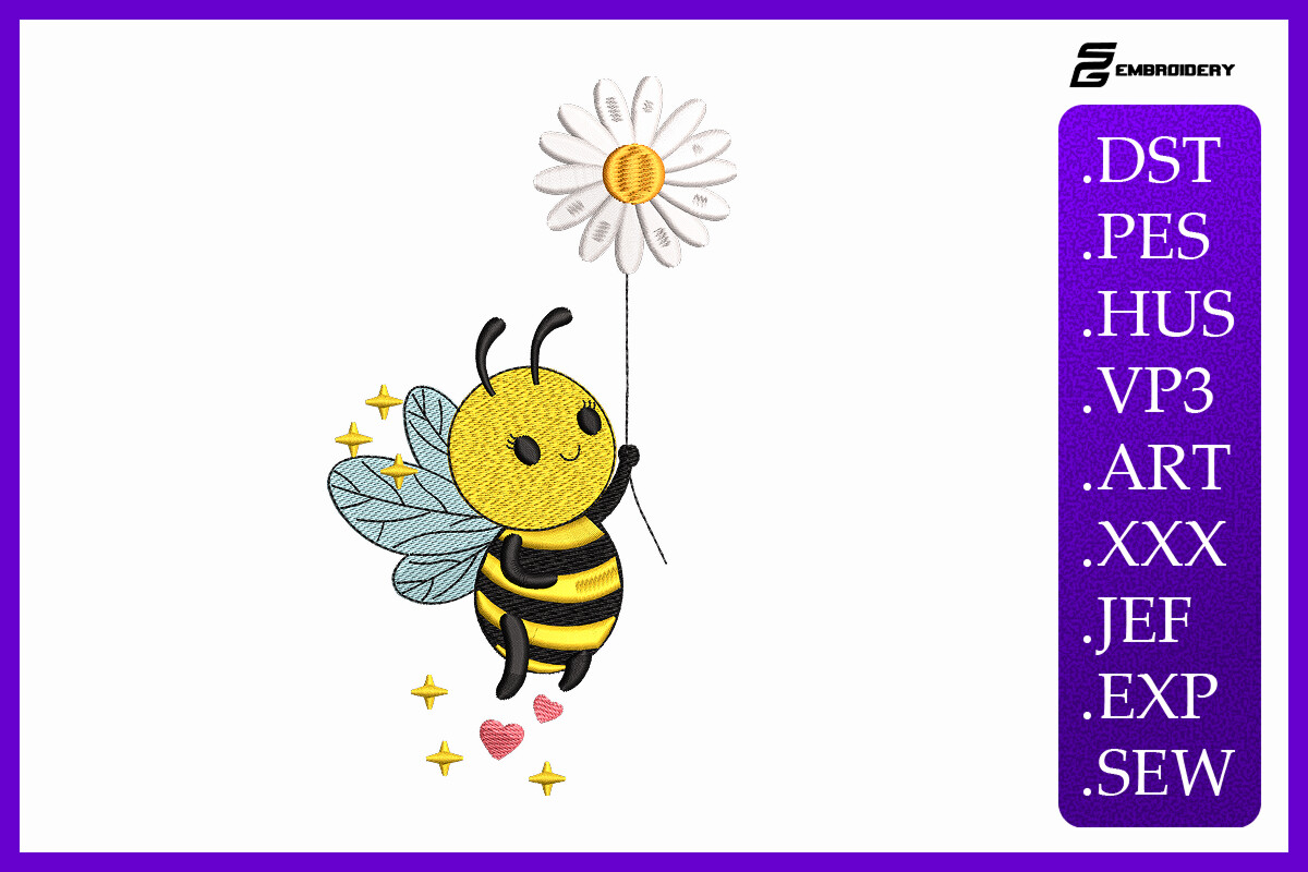 Cute Bee with Flower