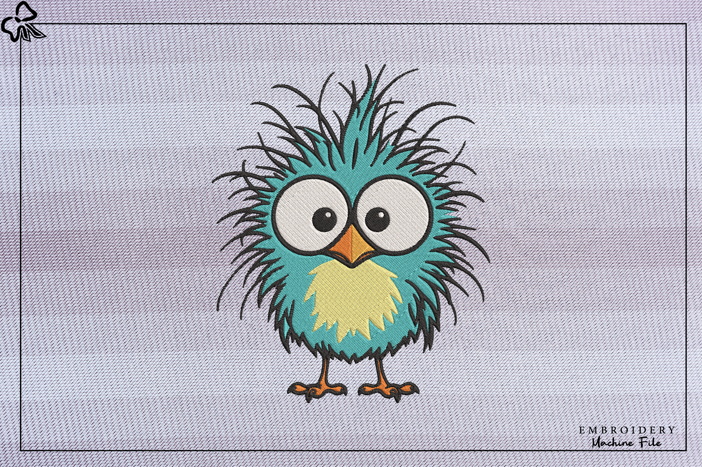 Cute Fluffy Owl Embroidery Design