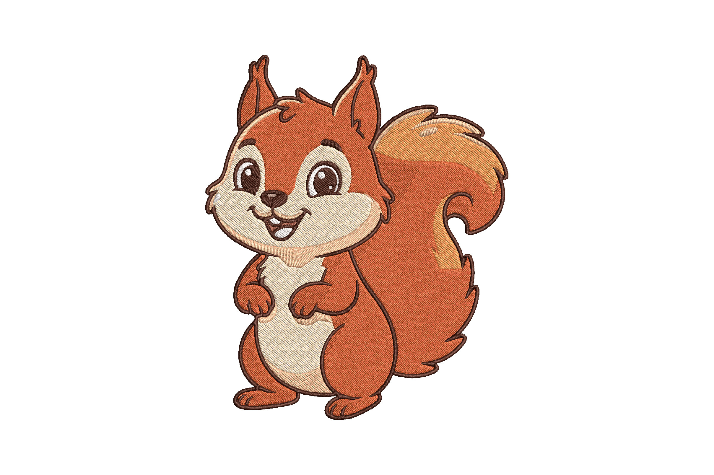 Cute Squirrel Embroidery Design