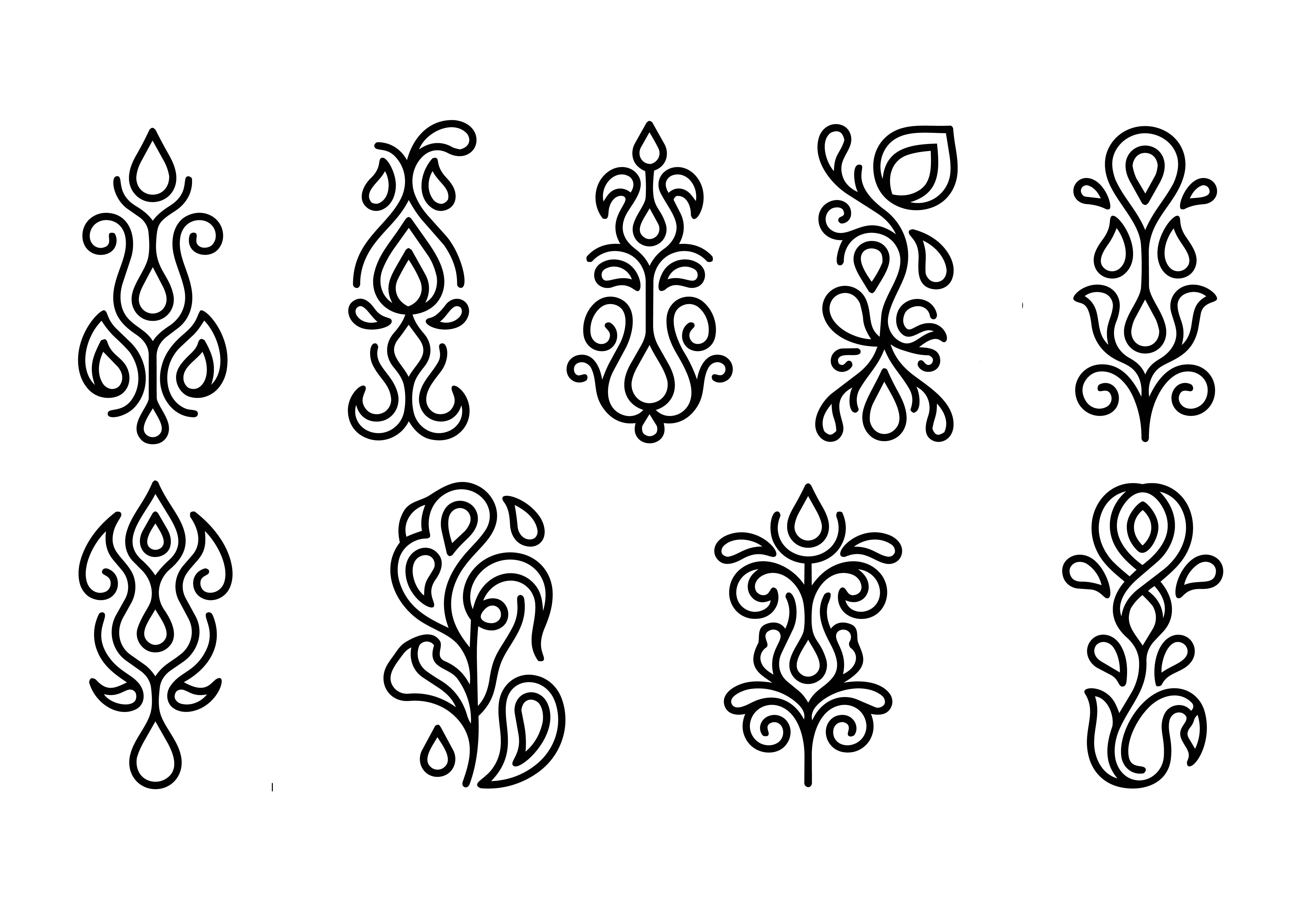 Elegant Floral Ornament SVG Set