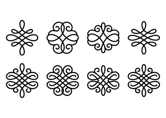 Elegant Loop Ornament Vector Set SVG