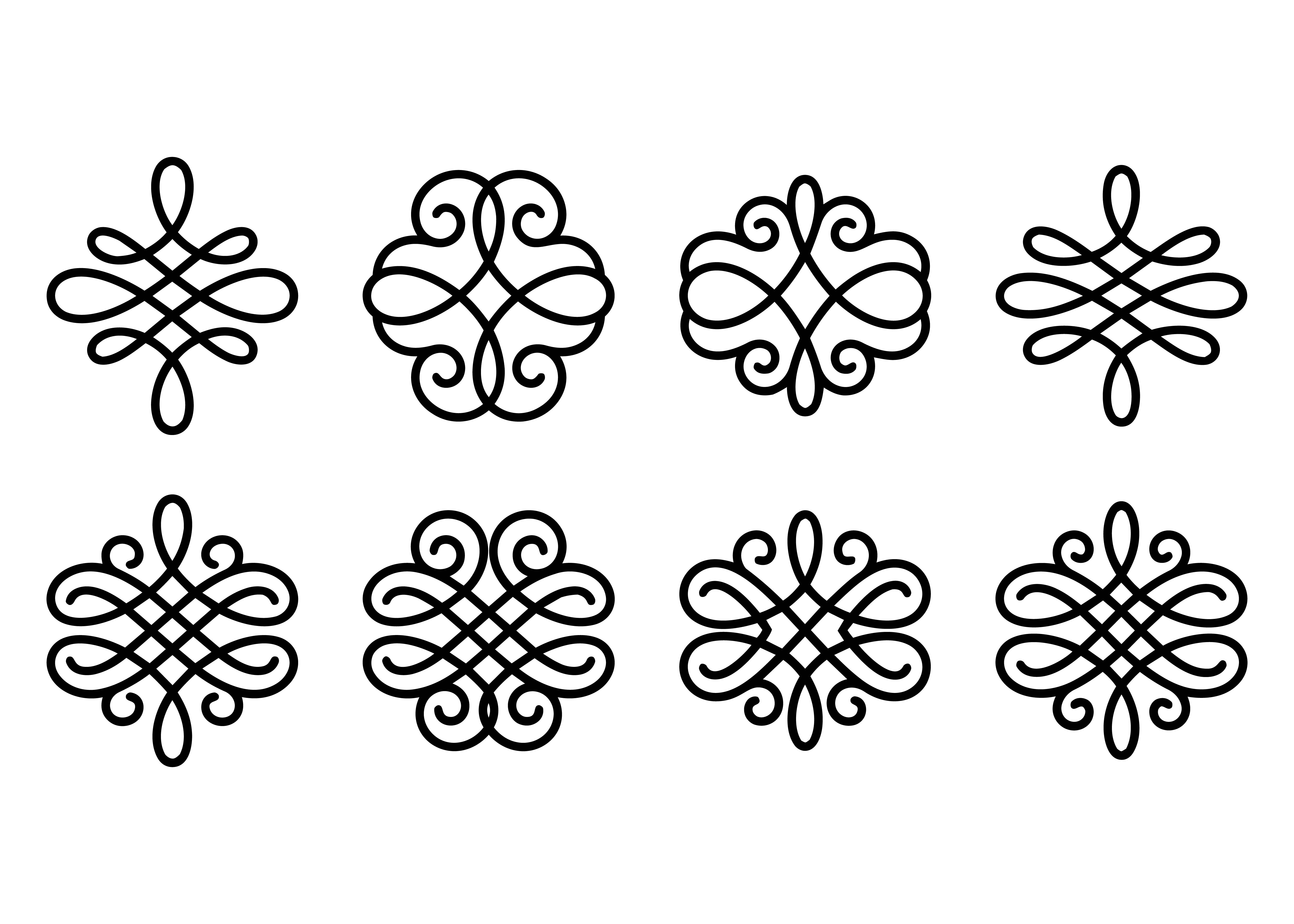Elegant Loop Ornament Vector Set SVG