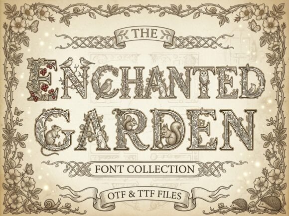 Enchanted Garden Monogram Font - Preview 1