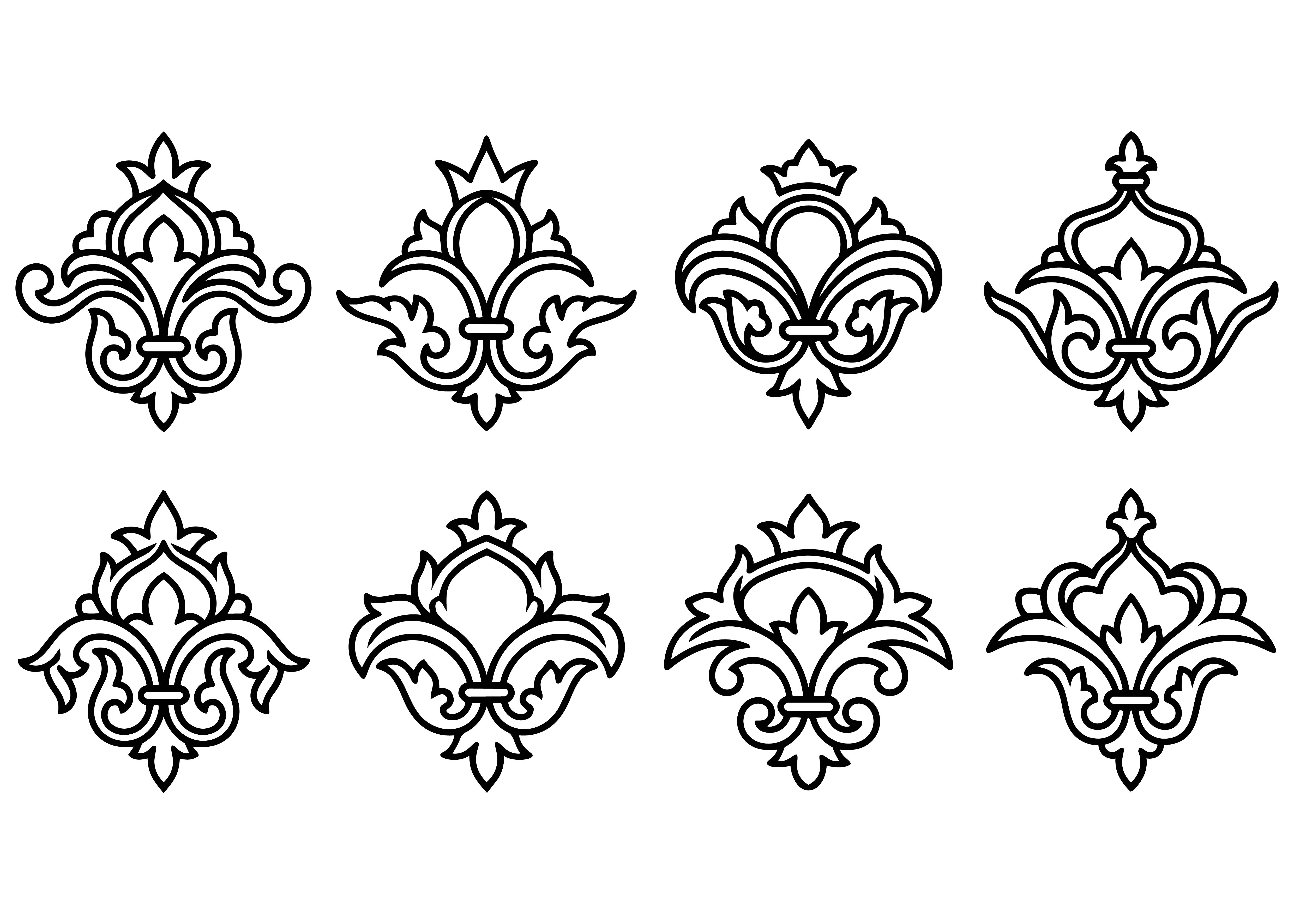 Floral Royal Ornament Vector SVG Set