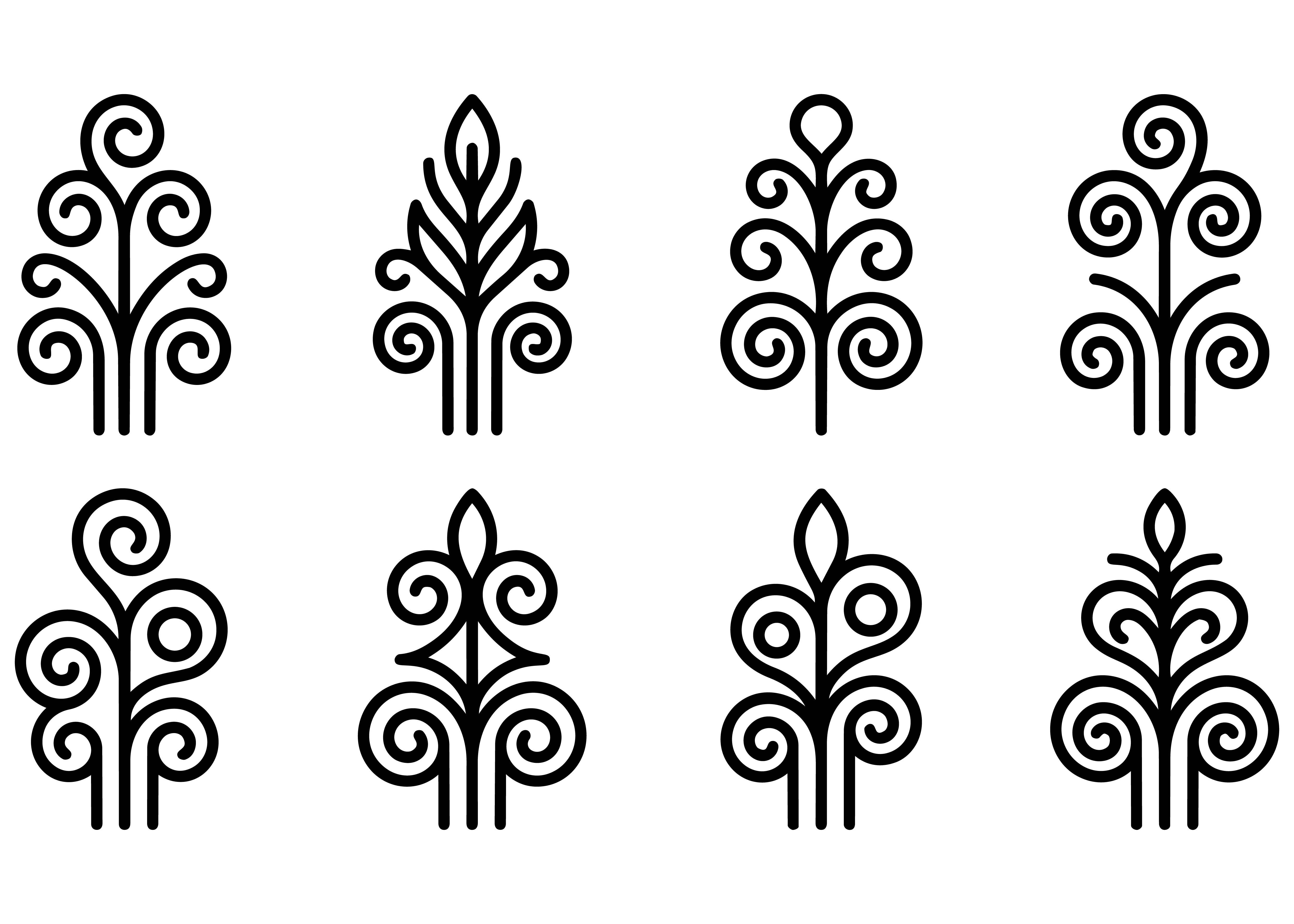 Floral Scroll Ornament Vector Set SVG