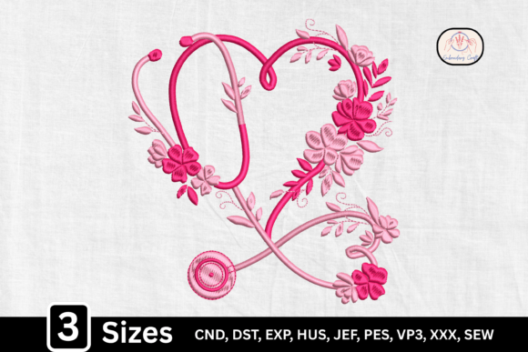 Floral Stethoscope Heart