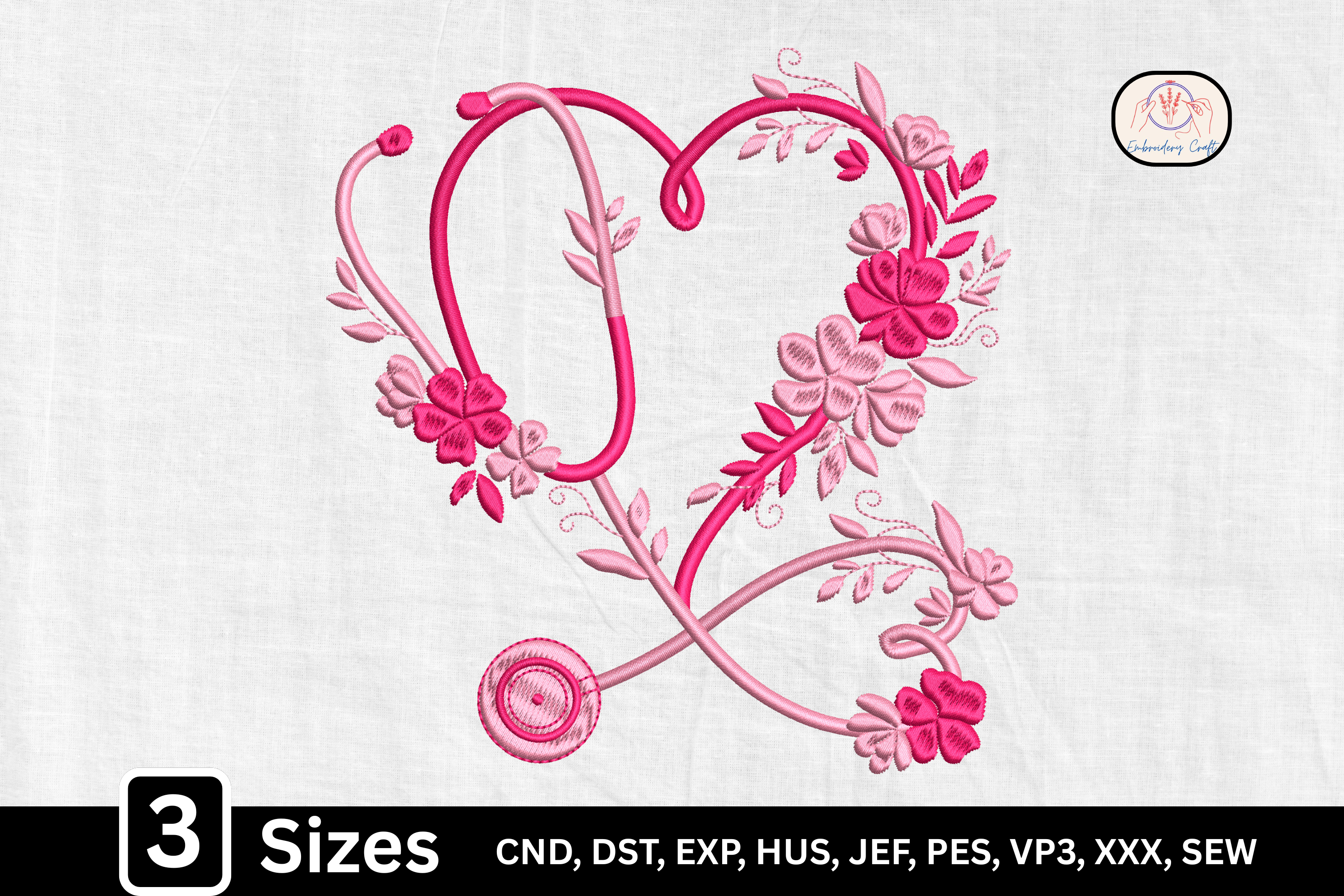 Floral Stethoscope Heart