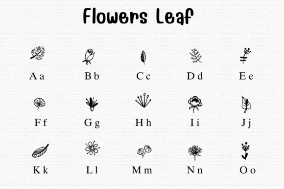 Flowers Leaf Font - Preview 1