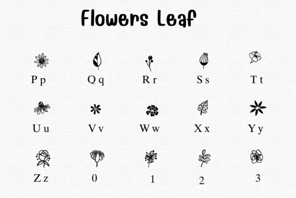 Flowers Leaf Font - Preview 2