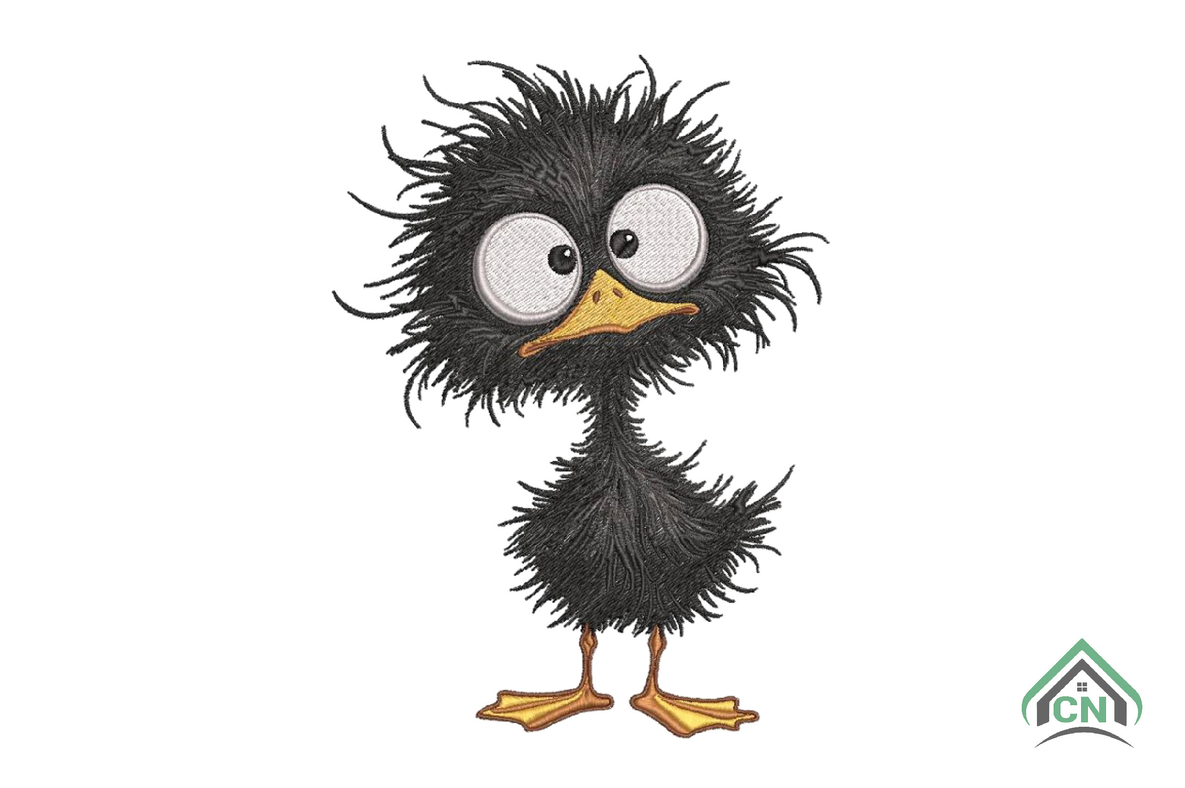 Funny Quirky Bird Embroidery Design