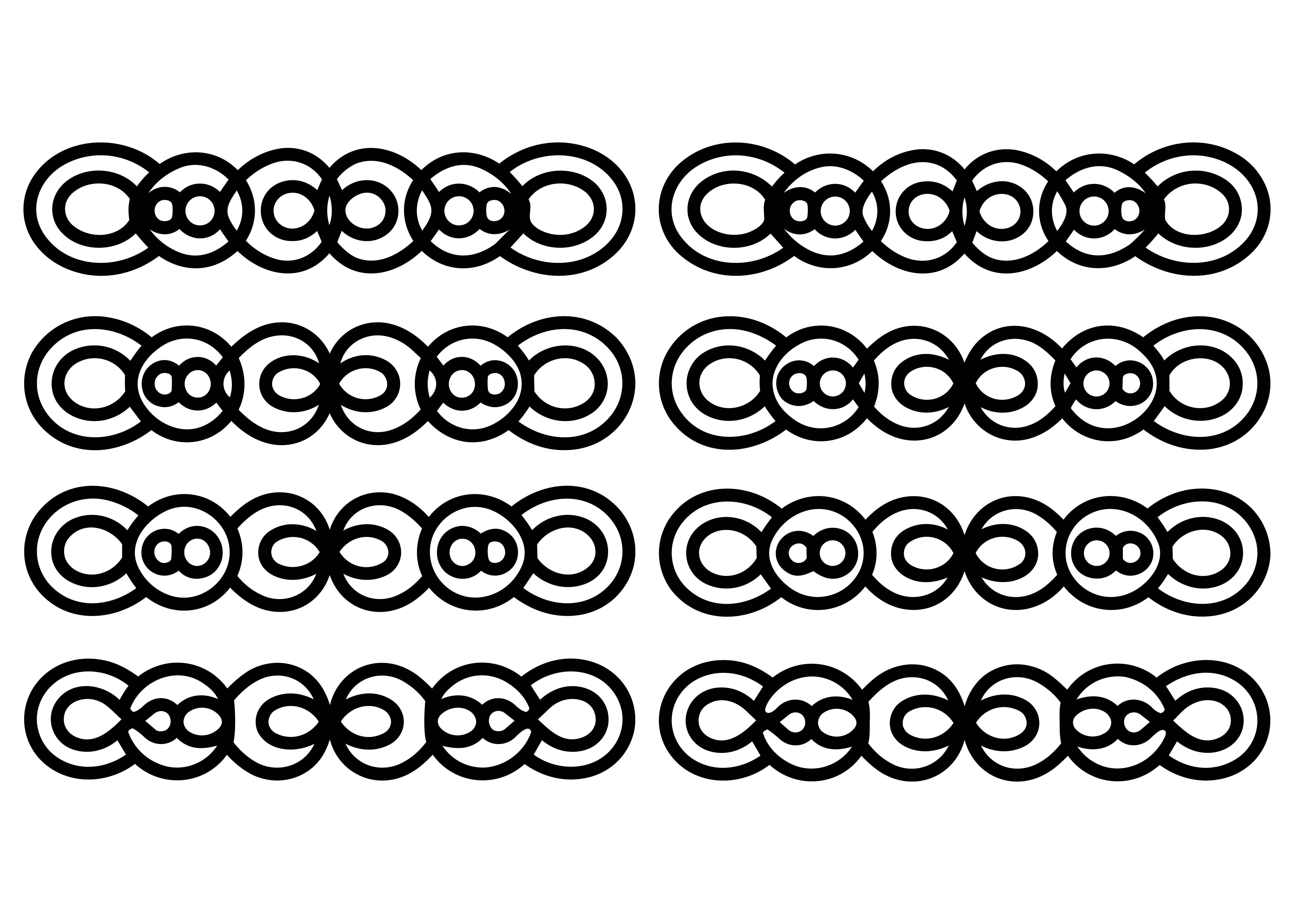 Geometric Chain Border Vector SVG Set