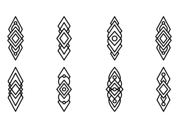 Geometric Diamond Ornament Vector Set