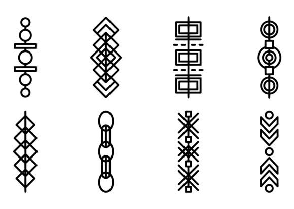 Geometric Tribal Border Vector Set