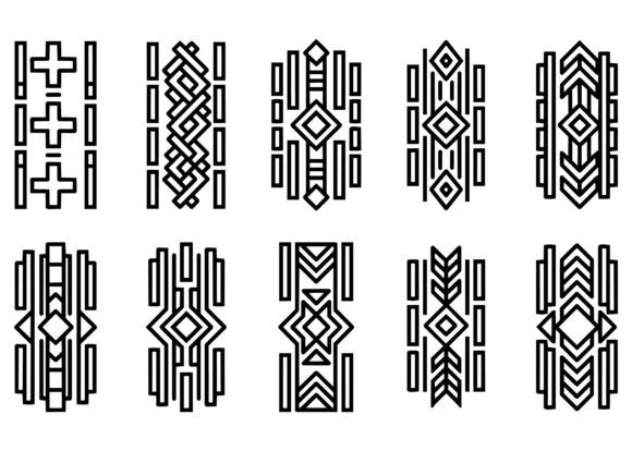 Geometric Tribal Panel Vector Set SVG