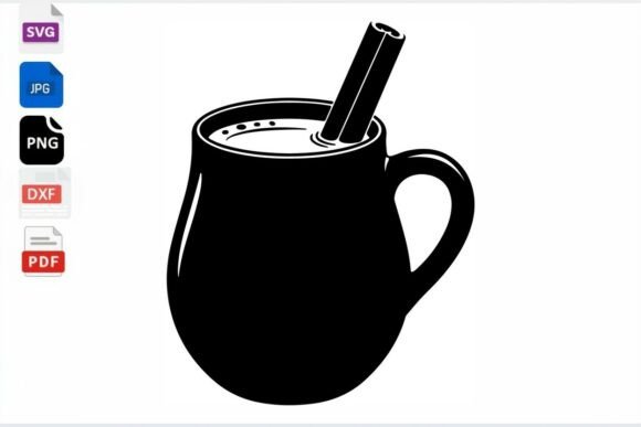 Hot Chocolate Mug Svg Cinnamon Stick Graphics