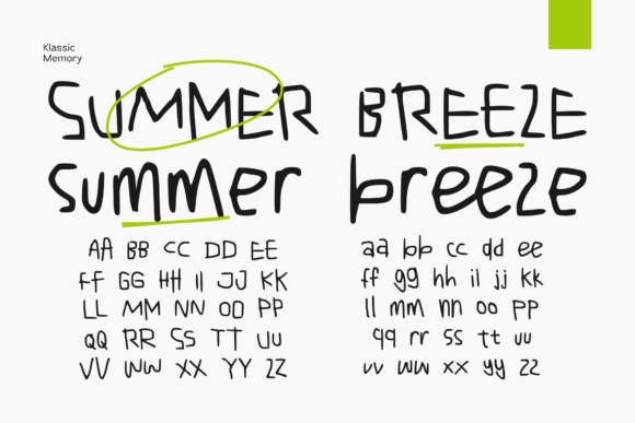 Klassic Memory Font PNG with transparent background - Preview 2
