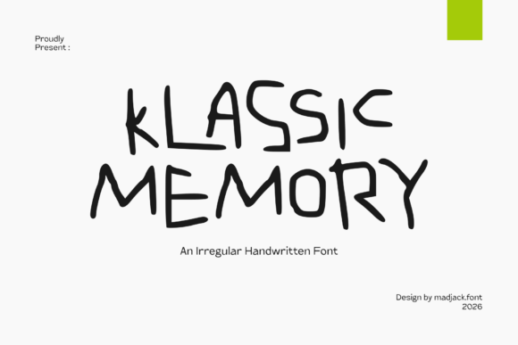 Klassic Memory Font PNG with transparent background - Preview 4