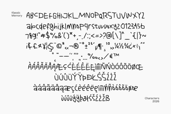 Klassic Memory Font PNG with transparent background - Preview 6