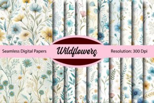 Light Blue Wildflowers Digital Paper Graphic by Colourful · Creative ...