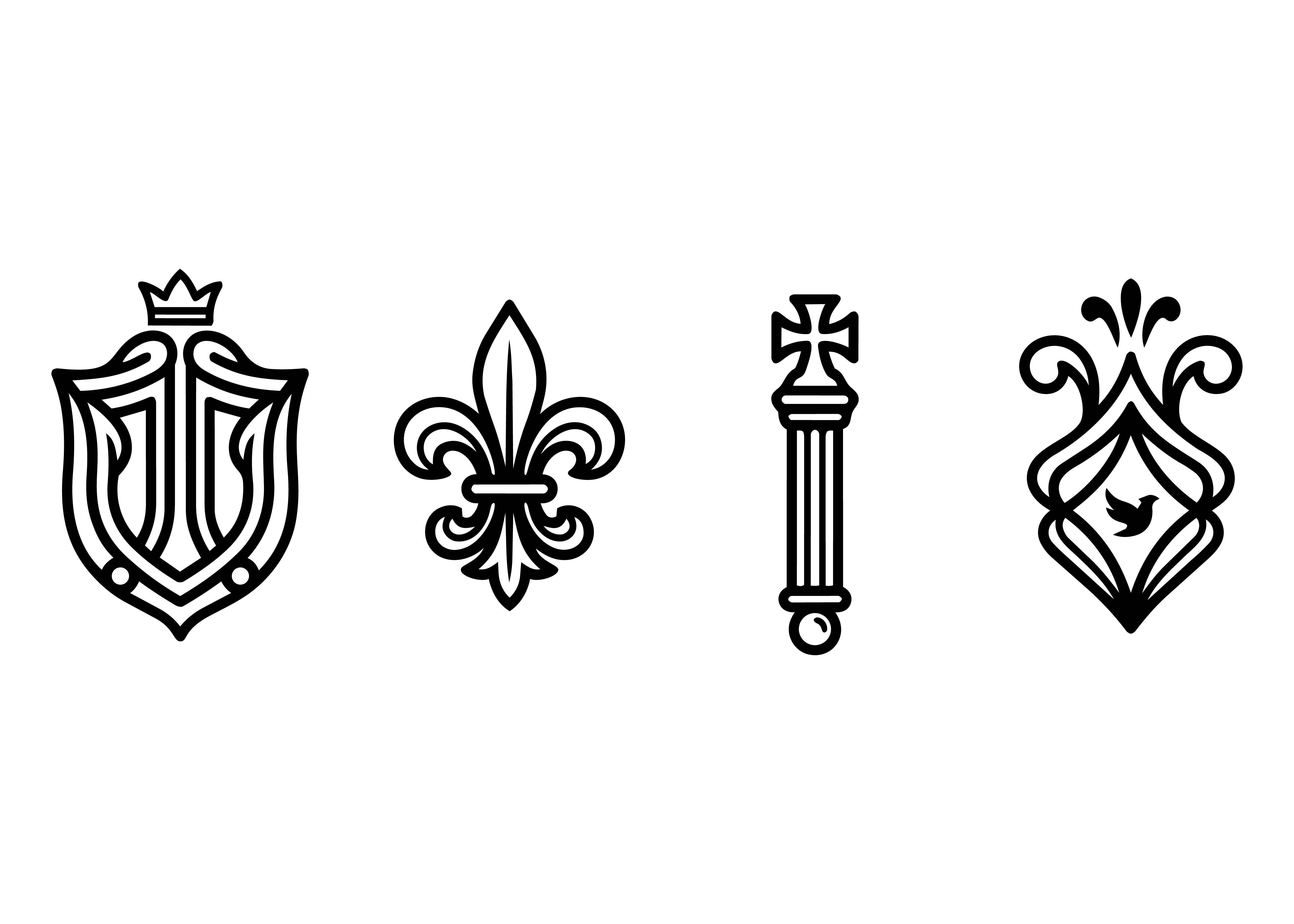 Luxury Heraldic Ornament Vector Set