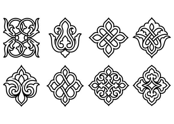 Luxury Interlace Floral Vector SVG Set