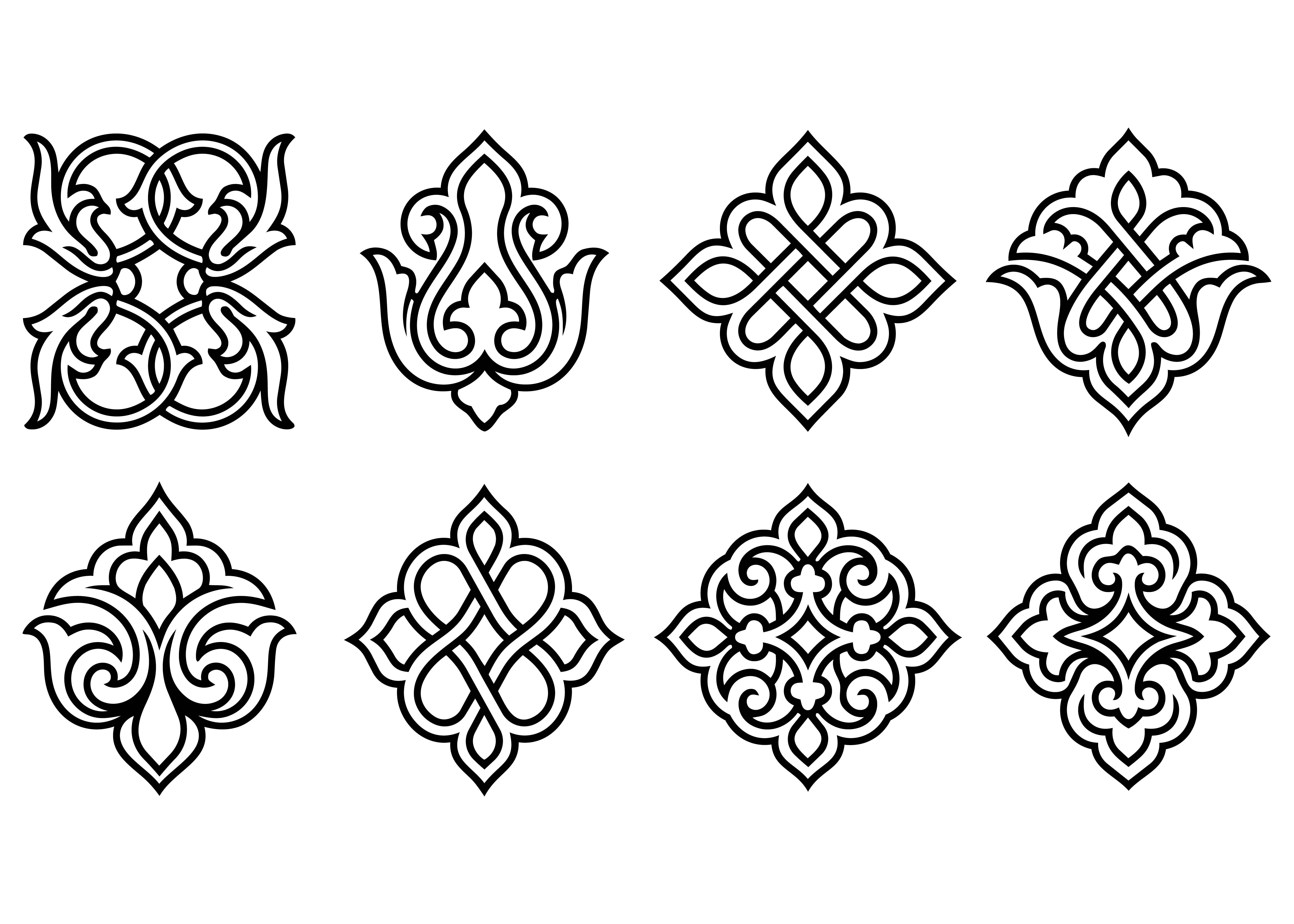 Luxury Interlace Floral Vector SVG Set