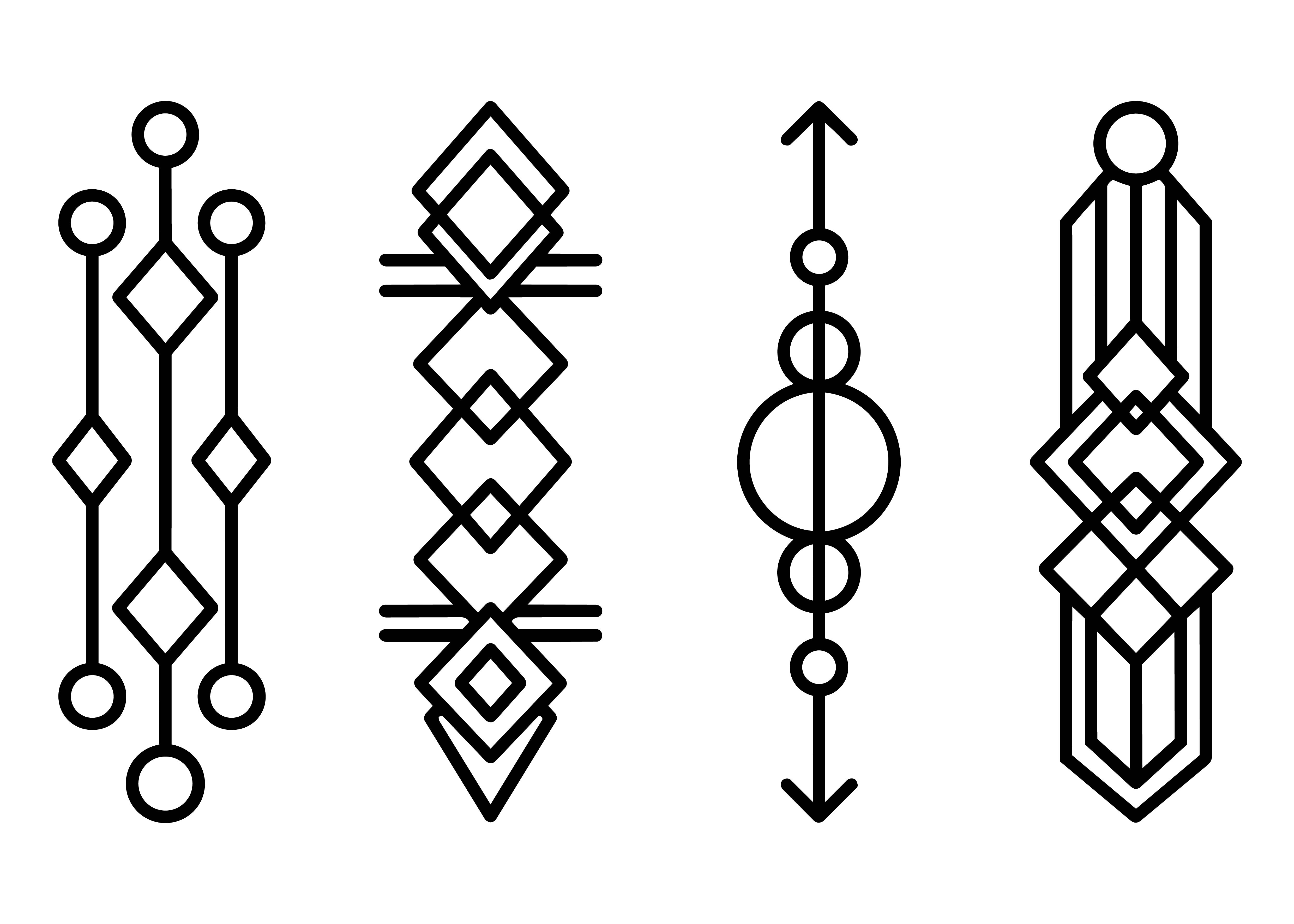 Minimal Geometric Ornament Vector Set