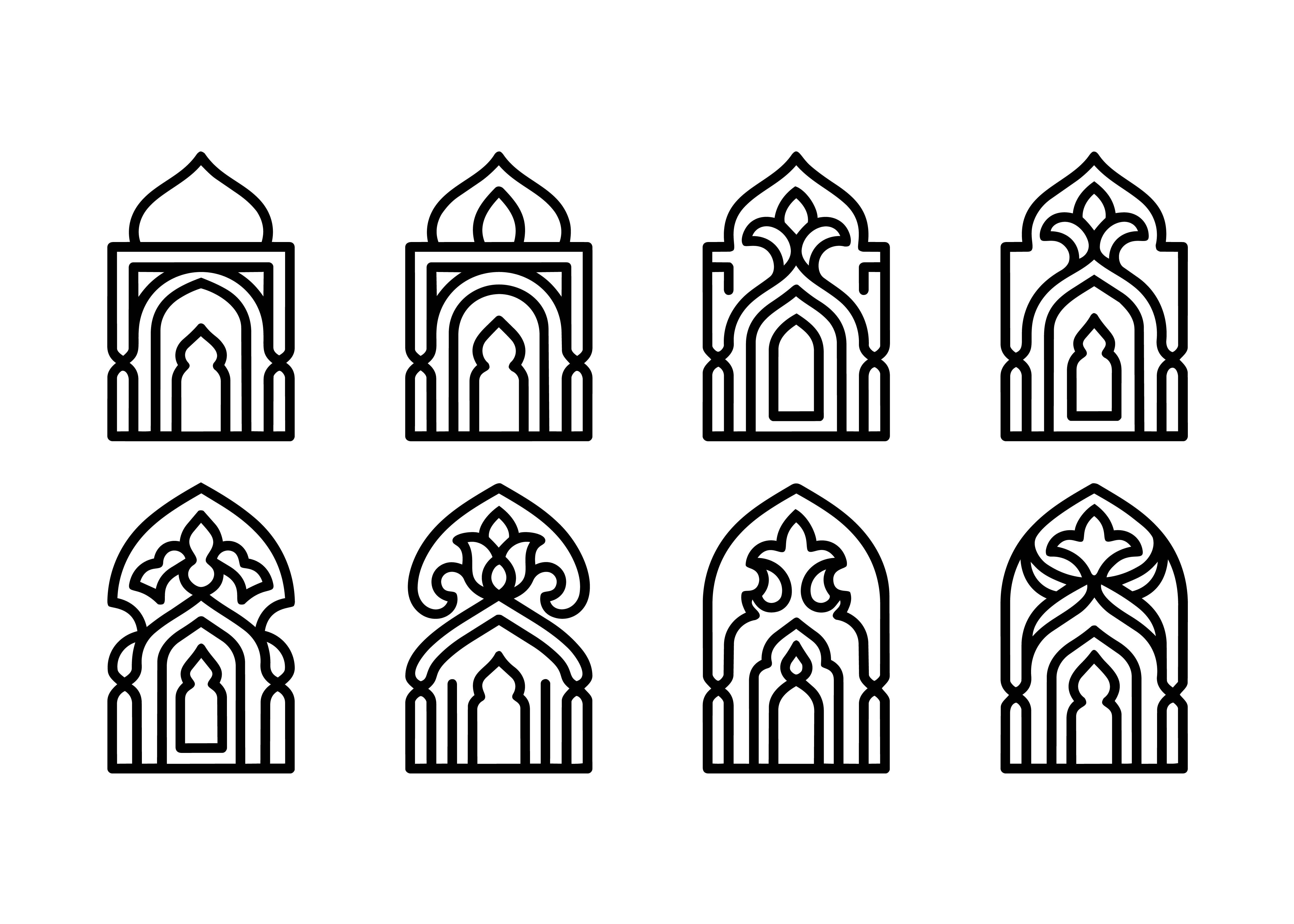 Moroccan Arch Window SVG Set