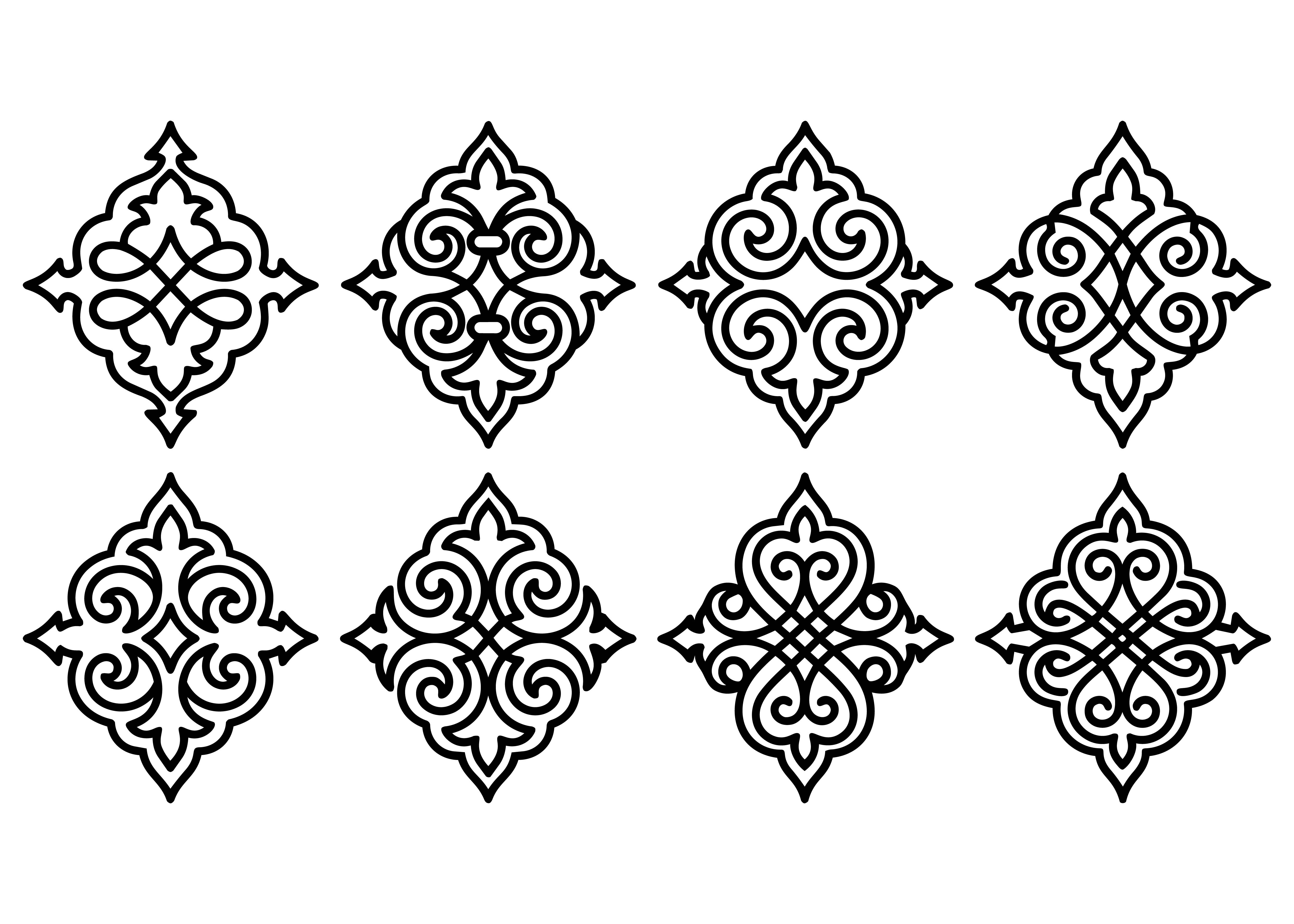 Moroccan Tile Ornament Vector SVG Set