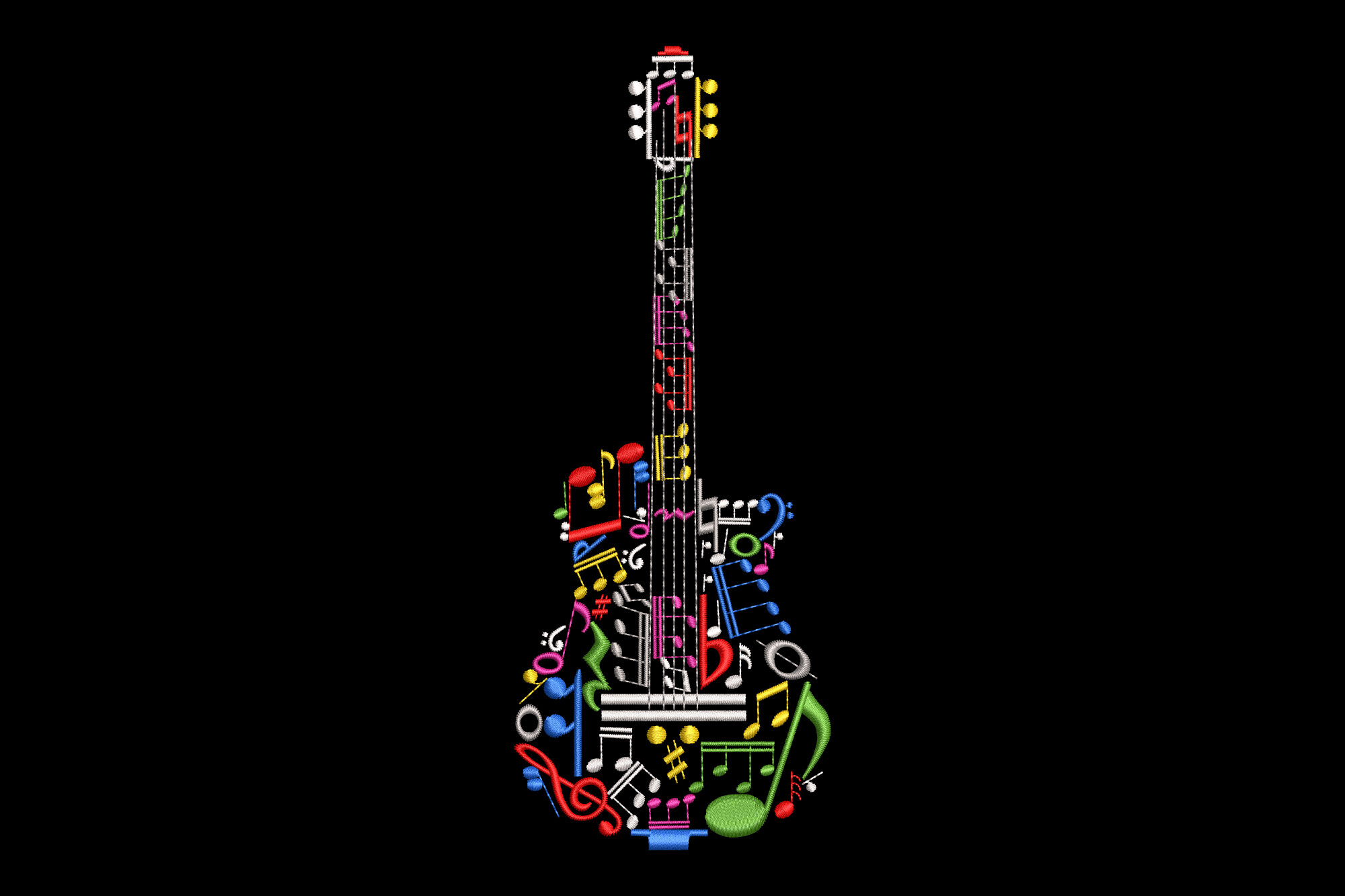 Musical Note Mosaic Guitar