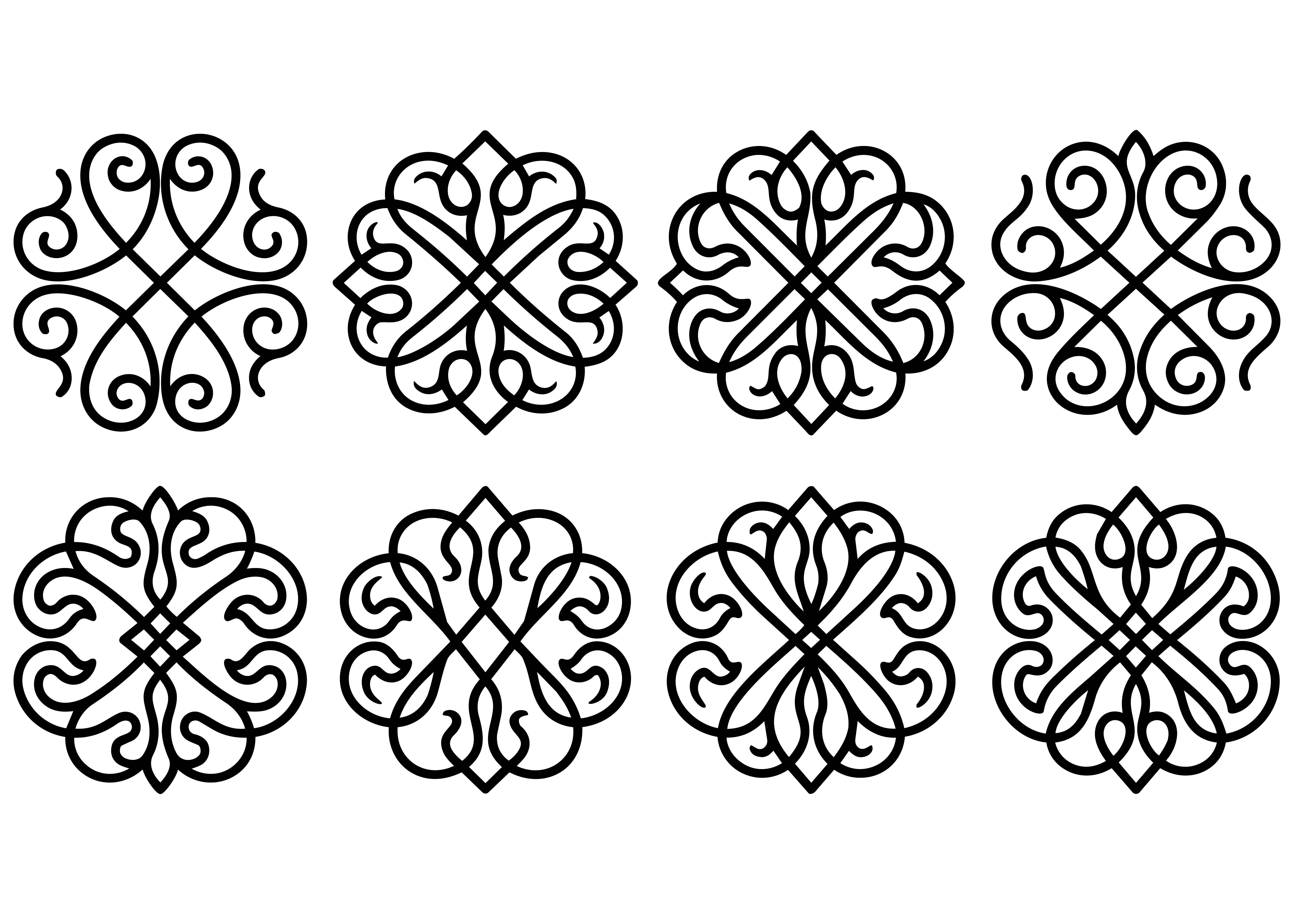 Ornamental Medallion Scroll Vector SVG