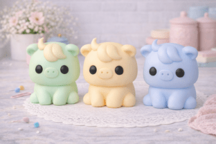 Pig Figurine STL Cute Farm Animal Decor · Creative Fabrica