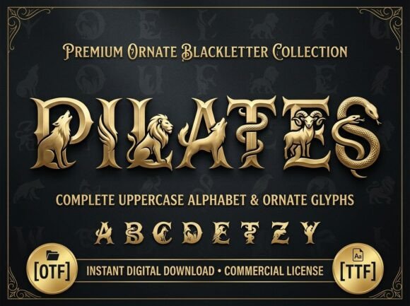 Pilates Font PNG with transparent background - Preview 2