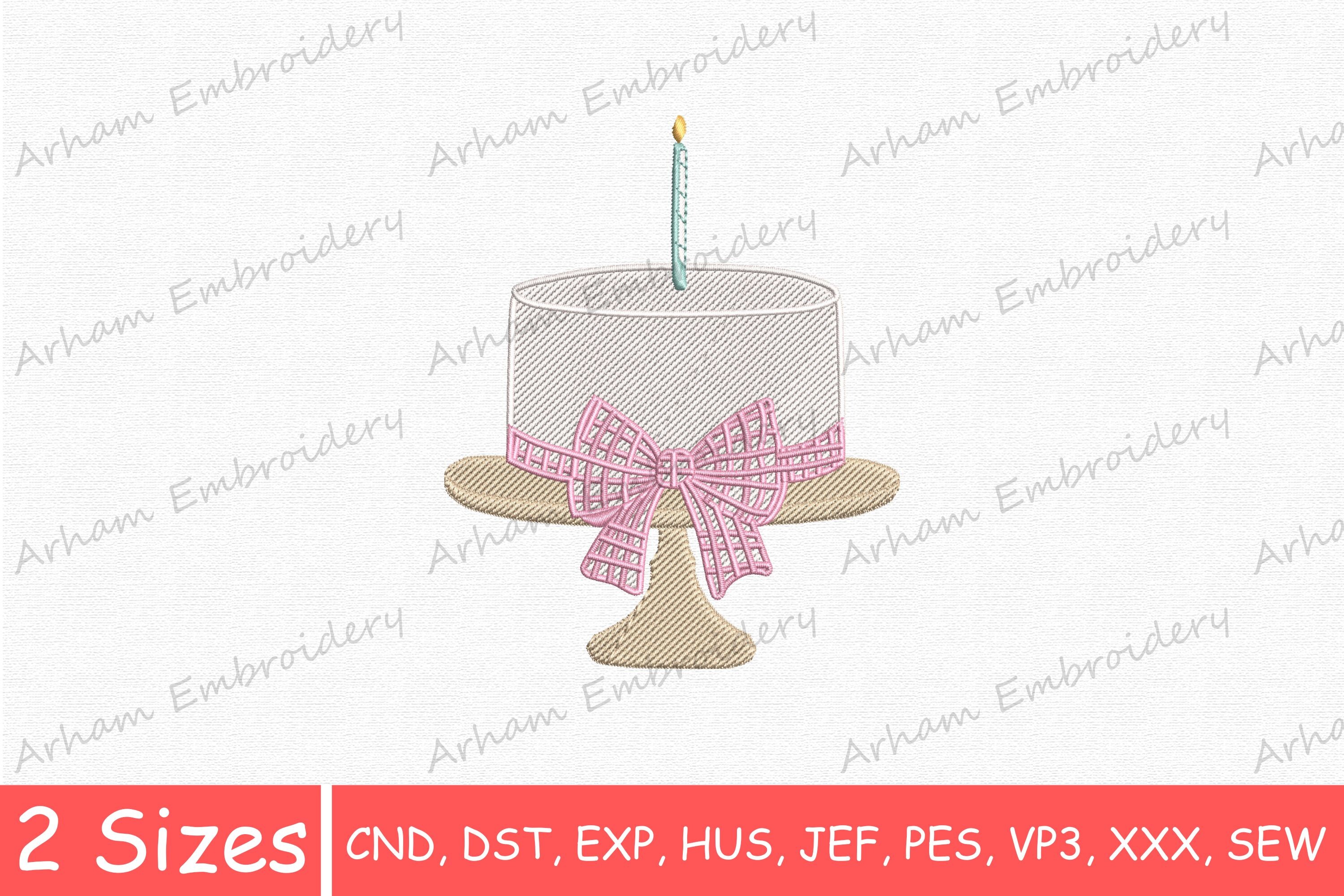Pink Bow with Cute Birthday Cake