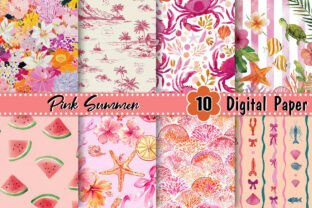 Pink Summer Digital Paper Graphic by Artistic Garden · Creative Fabrica