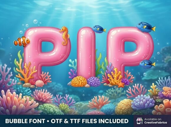 Pip Font PNG with transparent background - Preview 1