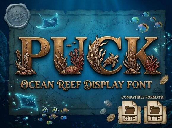 Puck Font PNG with transparent background - Preview 1
