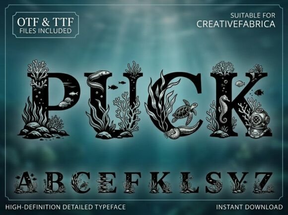 Puck Font PNG with transparent background - Preview 2