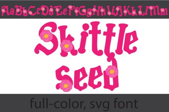Skittleseed Color Font PNG with transparent background - Preview 1
