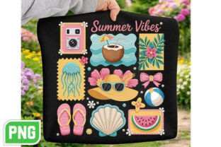 Tropical Summer Vibes Patchwork PNG Graphic by DesignMint · Creative ...