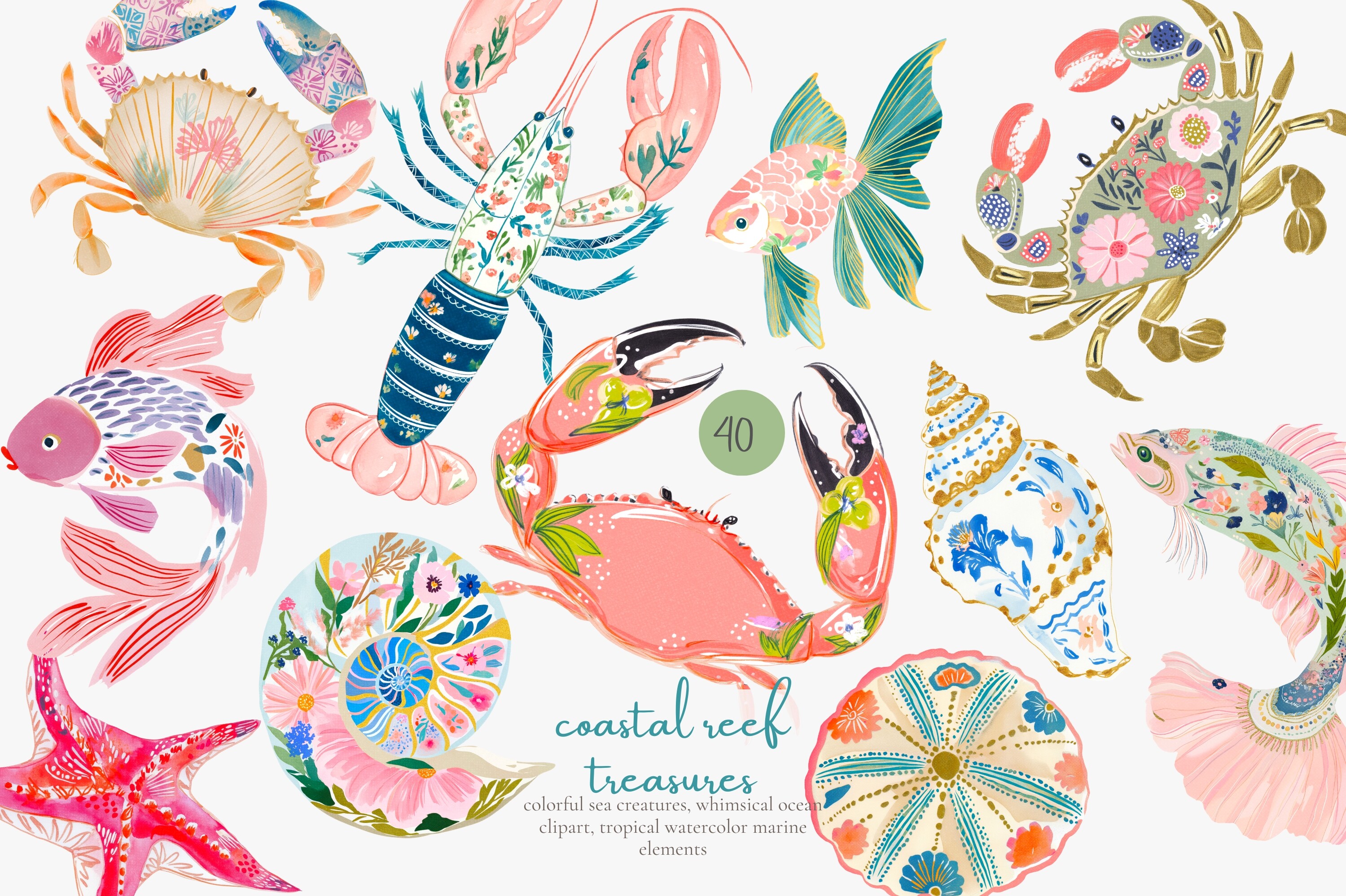 Tropical Reef Clipart Set - photo 1
