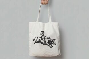 Bull Rider Embroidery Western Bull Rider Embroidery File · Creative Fabrica