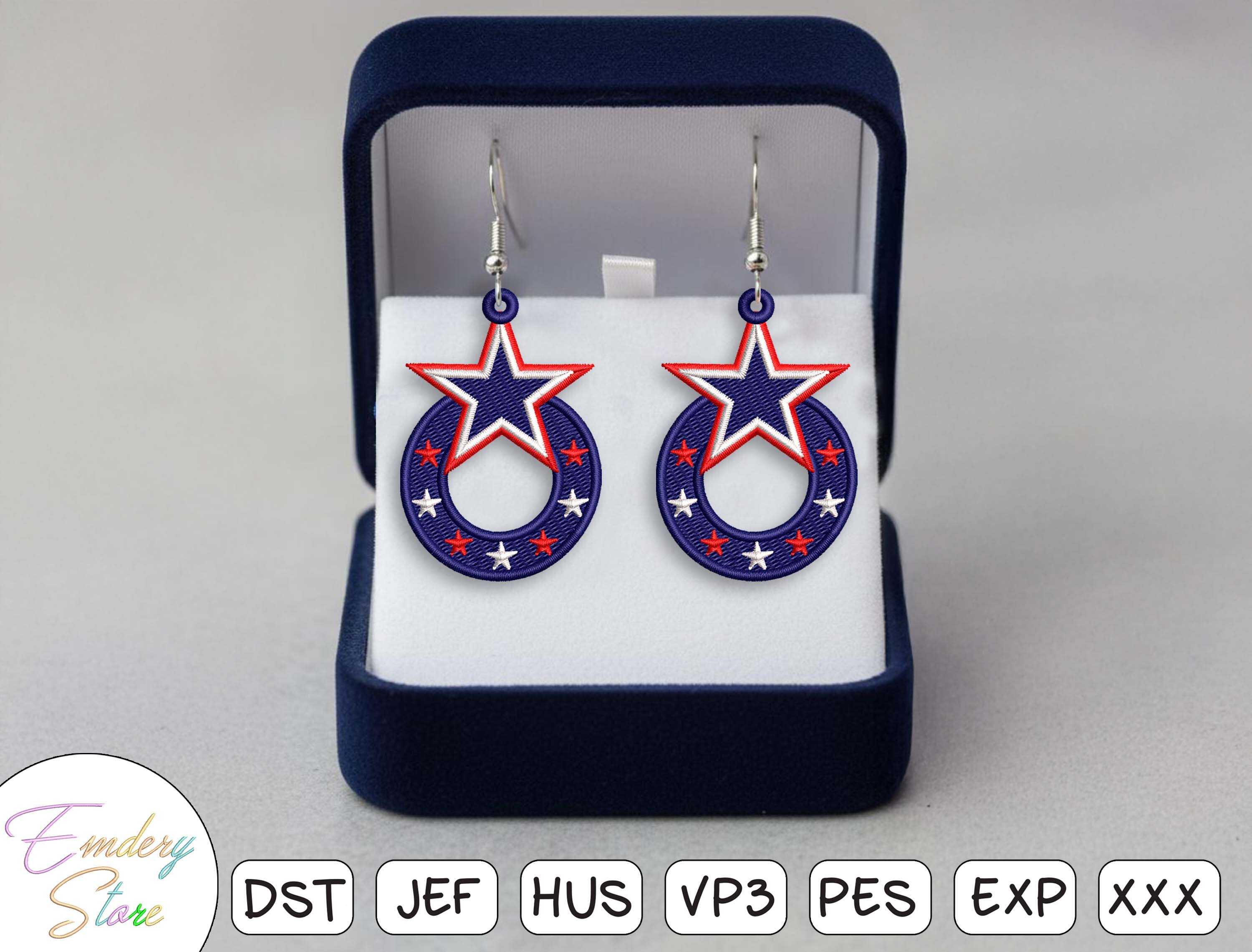 4th of July Jewelry Embroidery Design
