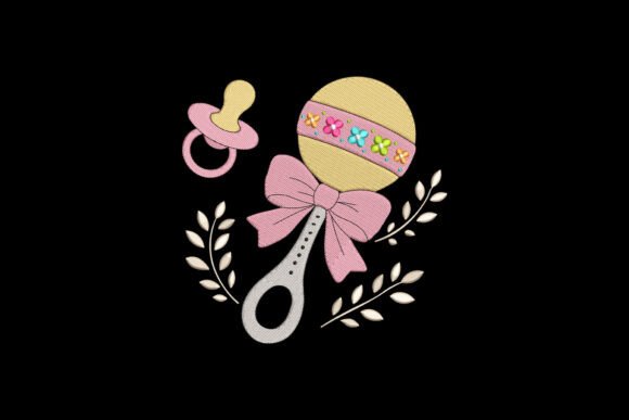 Baby Girl Rattle and Pacifier