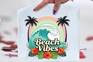Beach Vibes Retro Wave Preppy Summer PNG Graphic by CraftArtStudio ...
